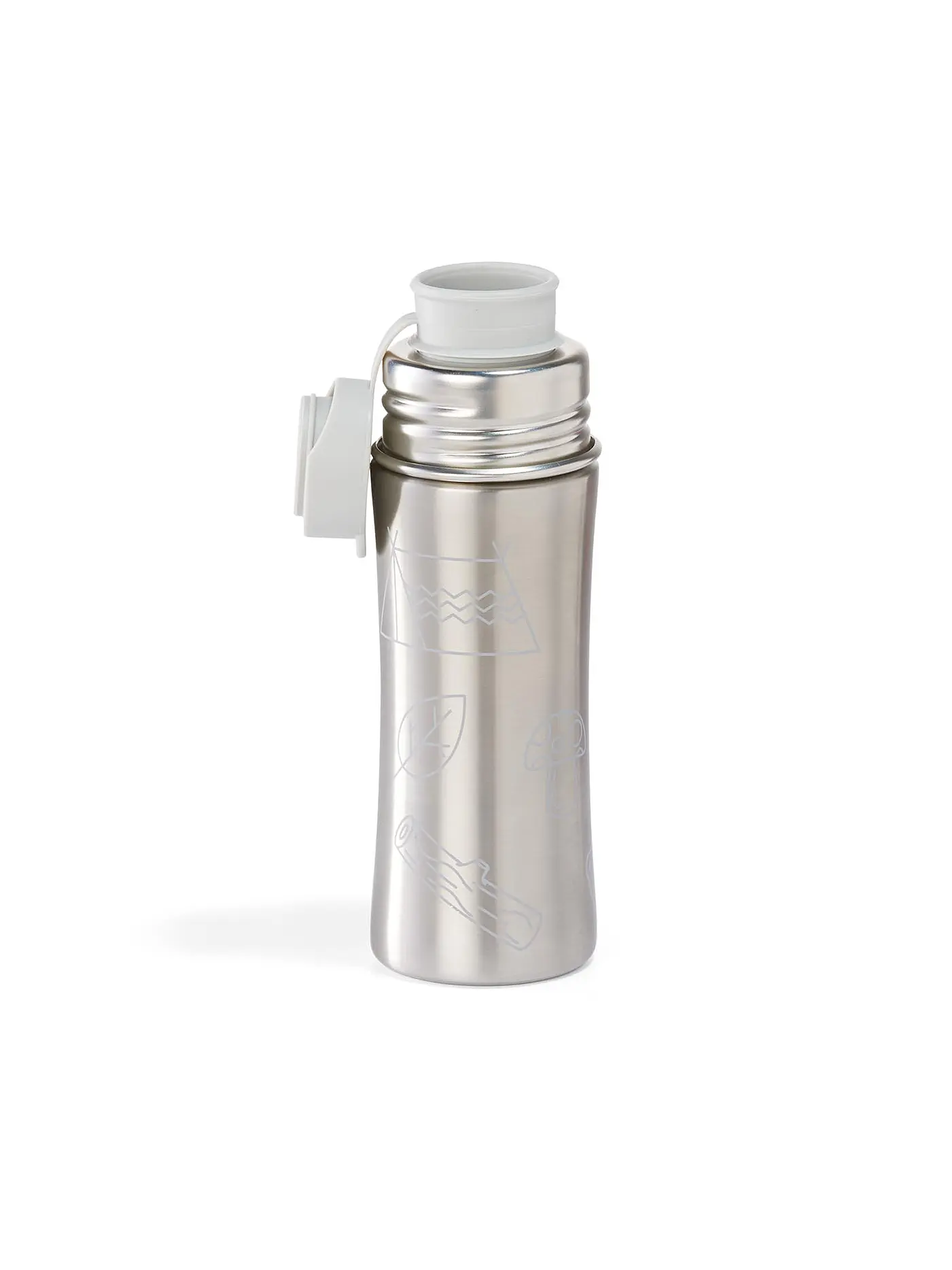 AFFENZAHN | Trinkflasche "Eule" 0,33l (Edelstahl) | grau